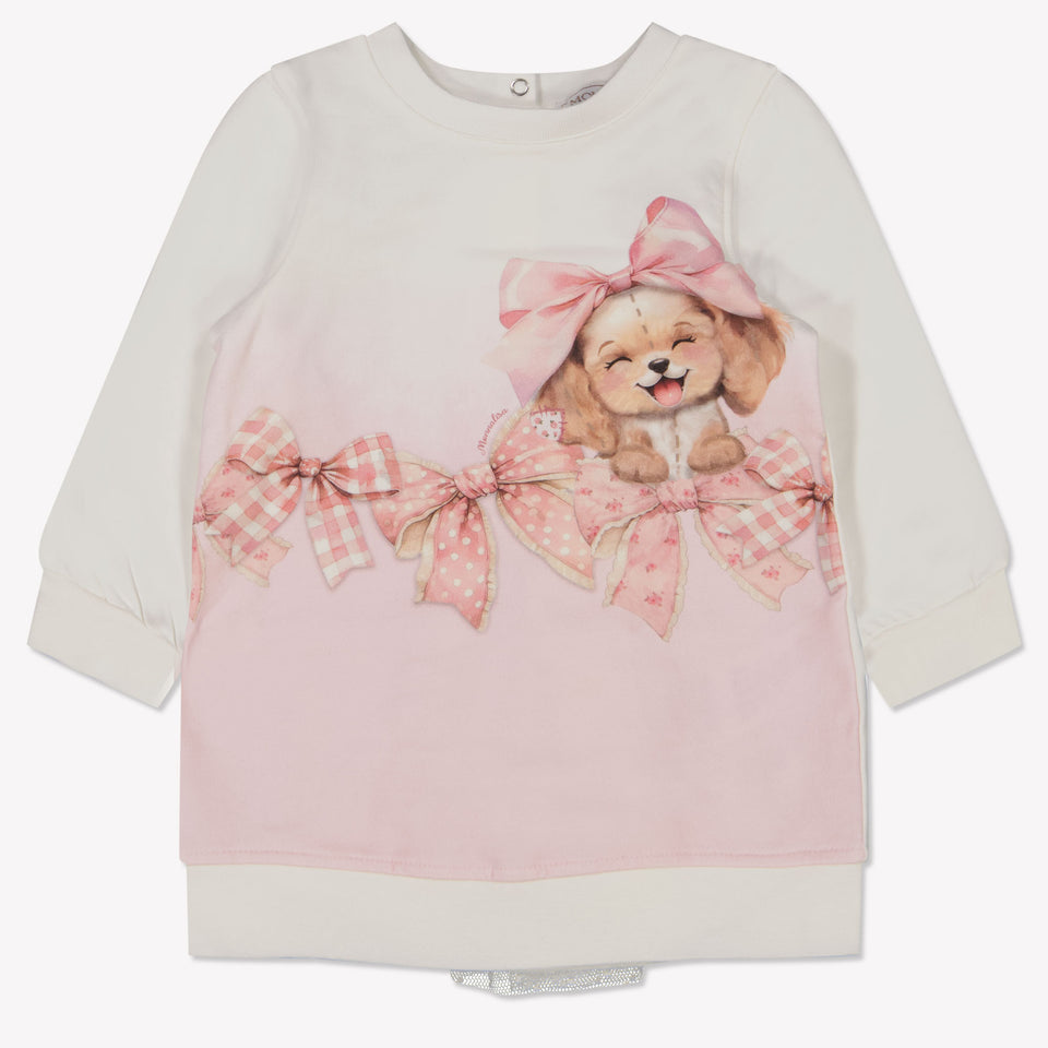 MonnaLisa Baby Meisjes Jurk in Off White