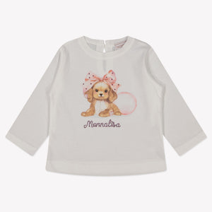 MonnaLisa Baby Meisjes T-Shirt in Off White