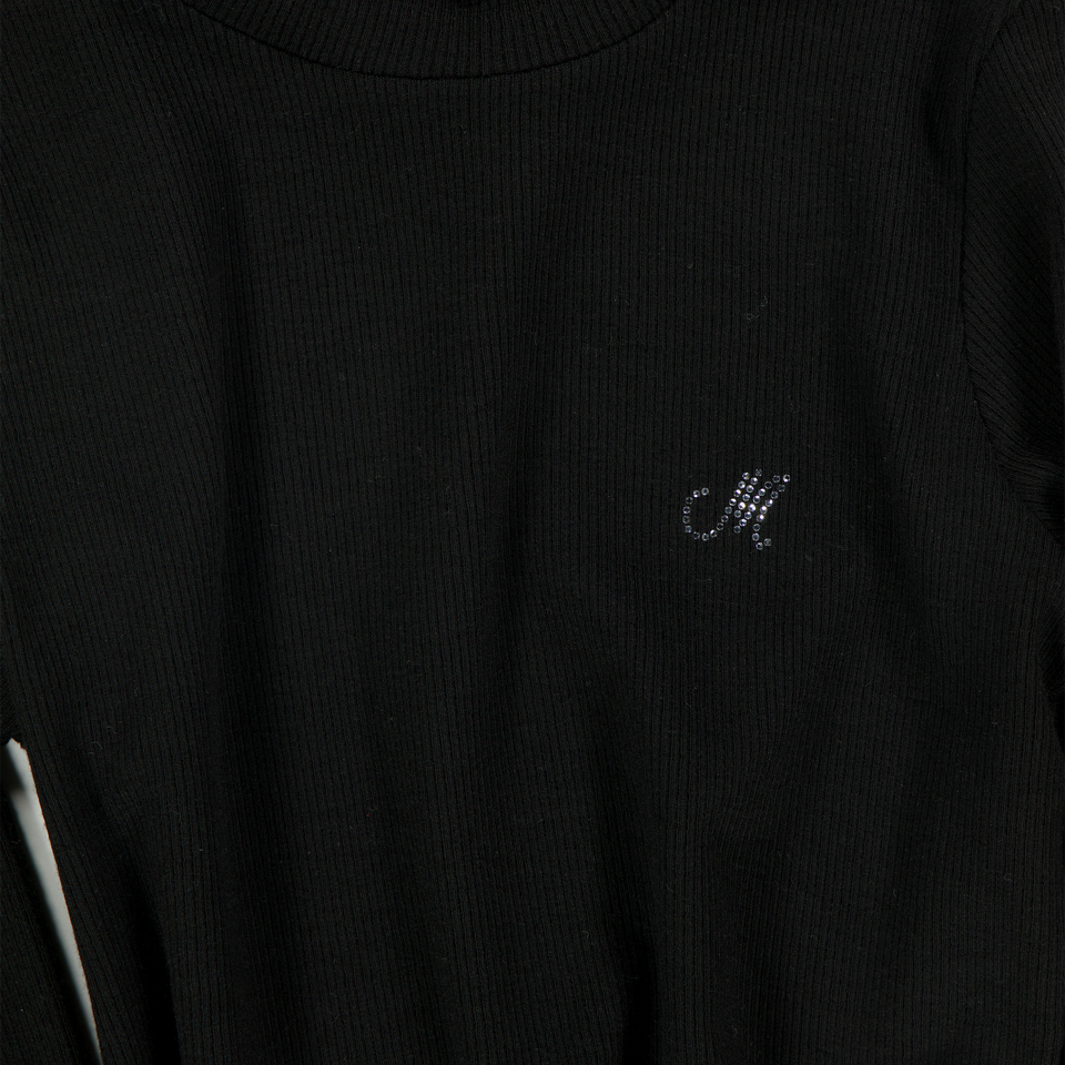 MonnaLisa Kinder Meisjes T-Shirt in Zwart