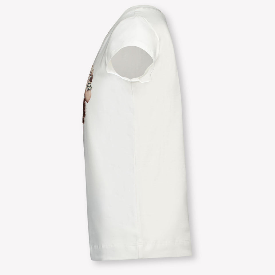 MonnaLisa Kinder Meisjes T-Shirt in Off White