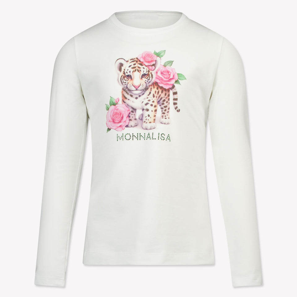MonnaLisa Kinder Meisjes T-Shirt in Off White