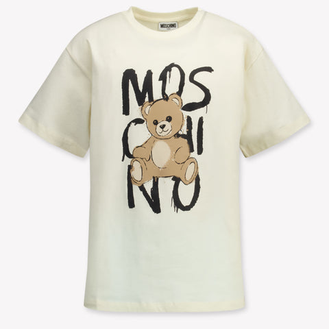 Moschino Kinder Unisex T-Shirt In Off White