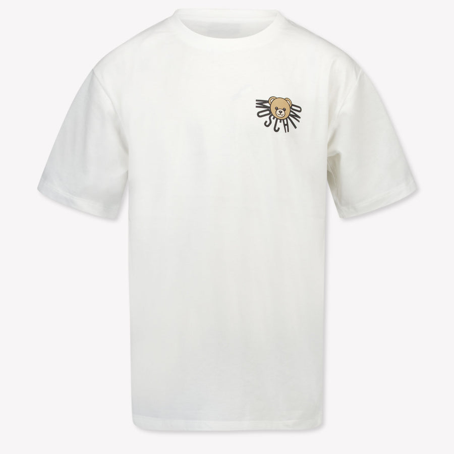 Moschino Kinder Unisex T-Shirt In Off White