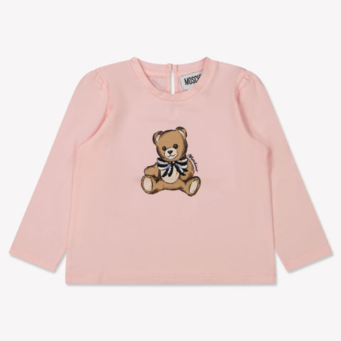 Moschino Baby Meisjes T-Shirt In Licht Roze