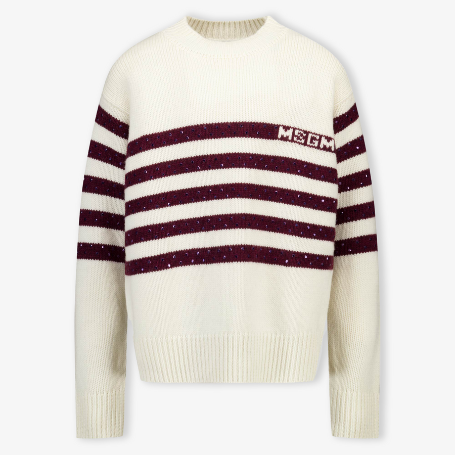 MSGM Girls Sweater in Off-White