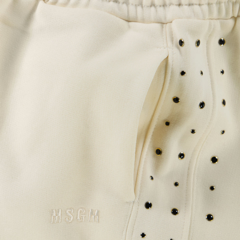 MSGM Kinder Meisjes Broek In Off White