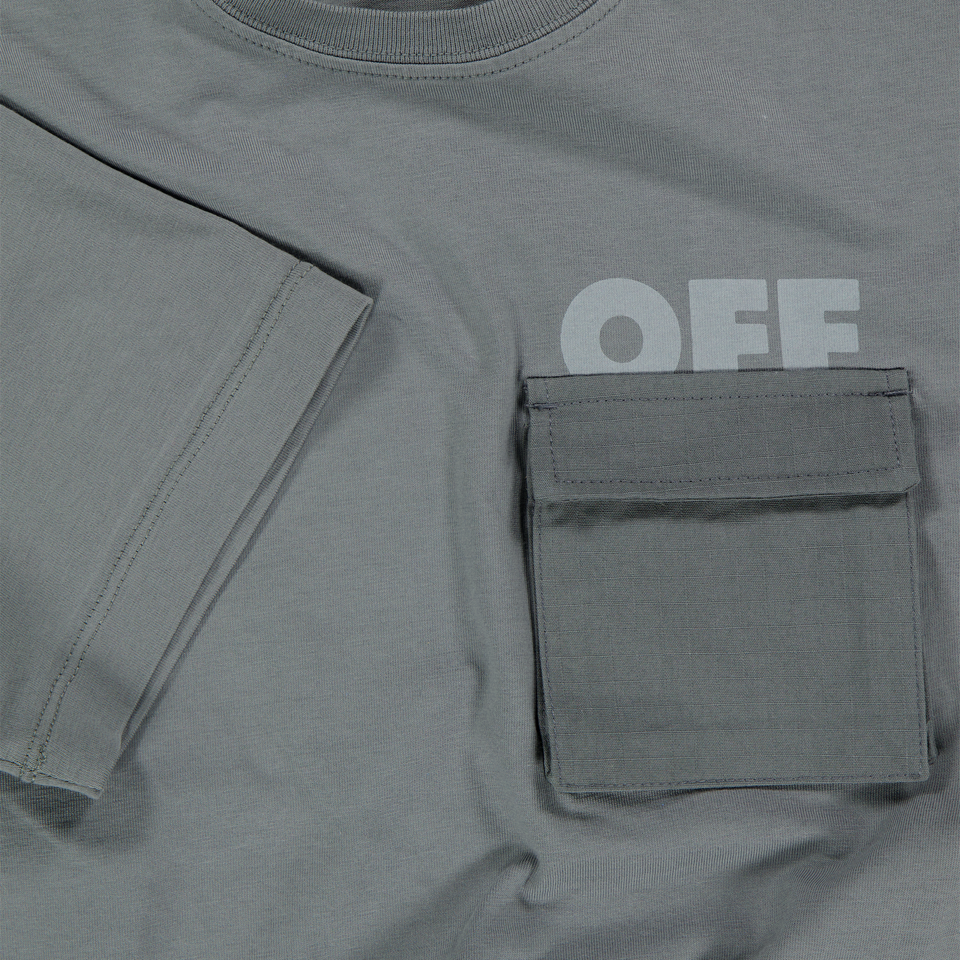 Off-White Kinder Jongens T-Shirt In Donker Grijs