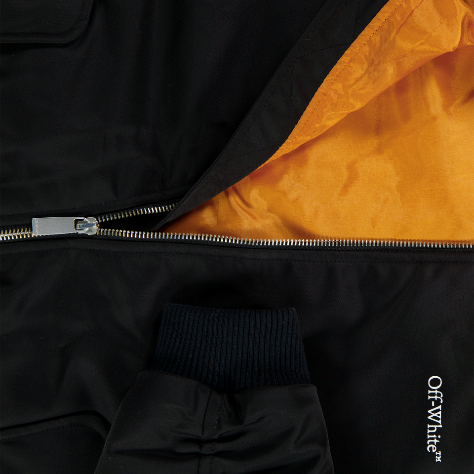 Off-White Kinder Jongens Winterjas In Zwart