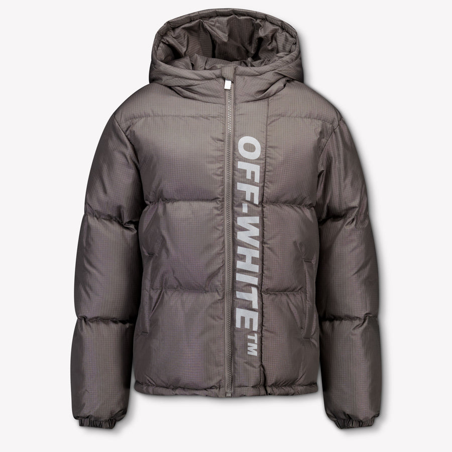Off-White Kinder Jongens Winterjas In Donker Grijs