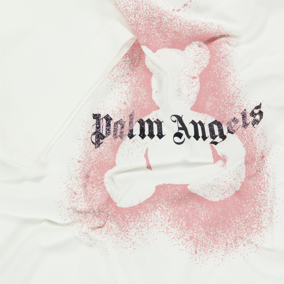 Palm Angels Kinder Meisjes T-Shirt In Off White