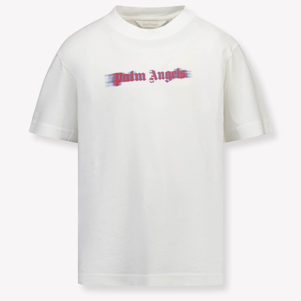 Palm Angels Kinder Jongens T-Shirt In Off White