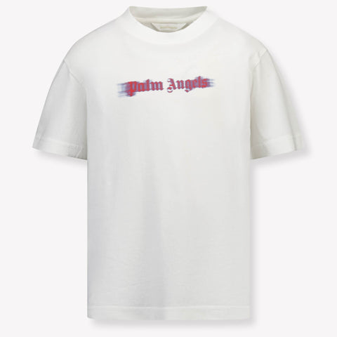 Palm Angels Kinder Jongens T-Shirt In Off White