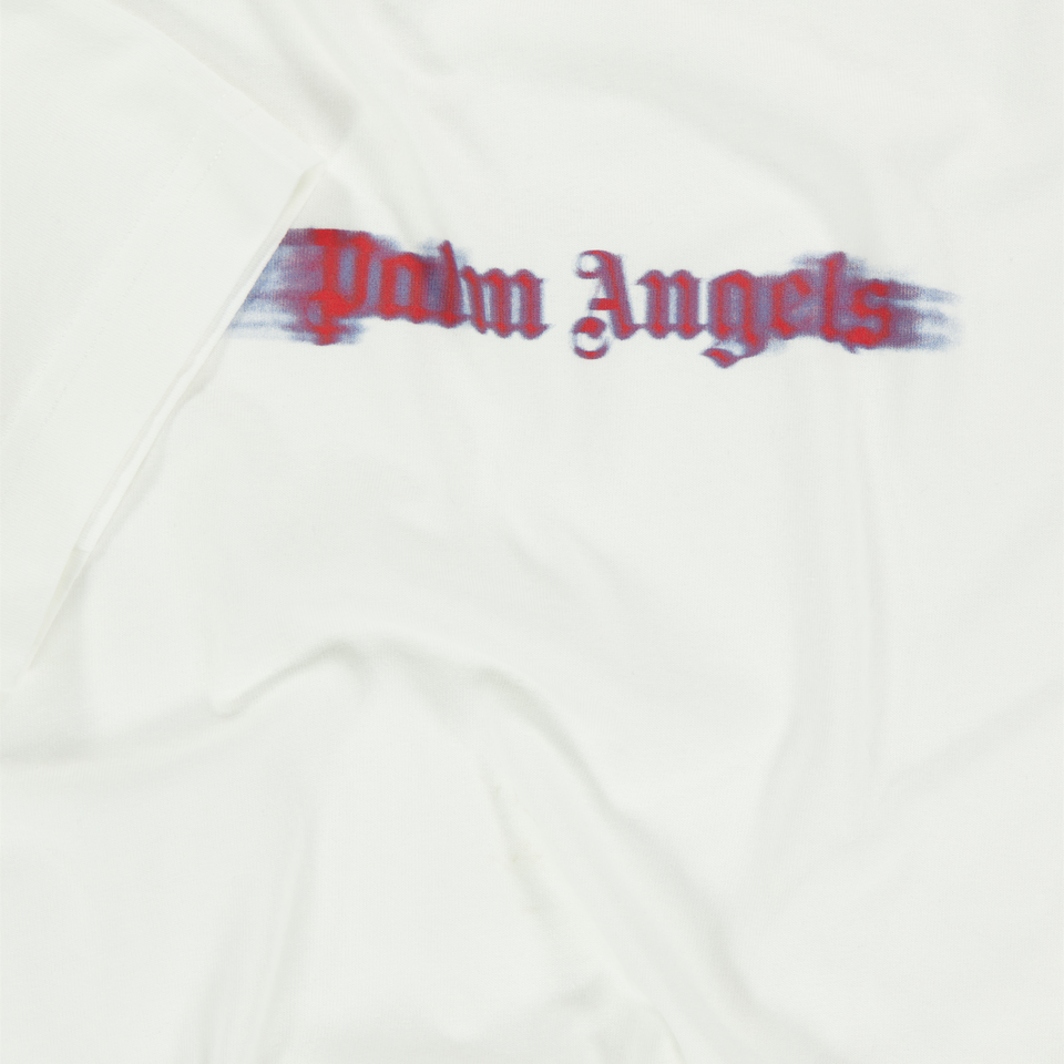 Palm Angels Kinder Jongens T-Shirt In Off White