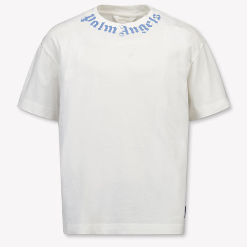 Palm Angels Kinder Jongens T-Shirt In Off White