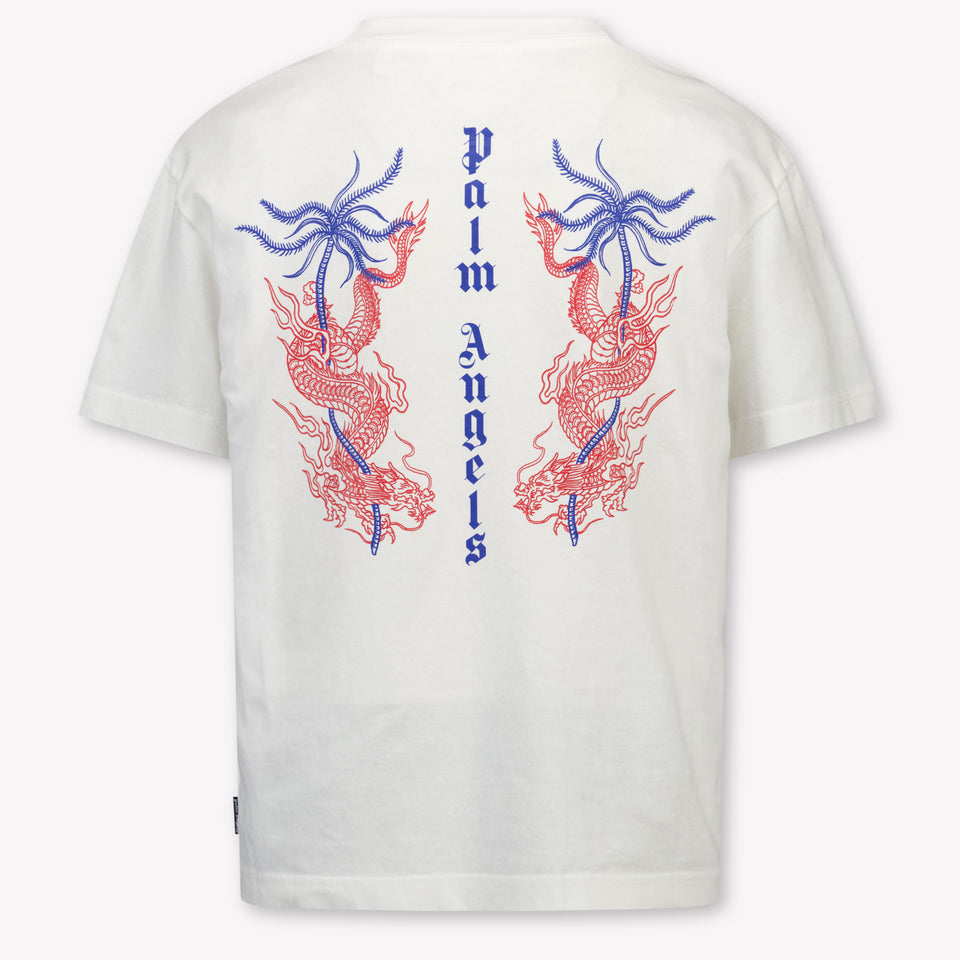 Palm Angels Kinder Jongens T-Shirt In Off White