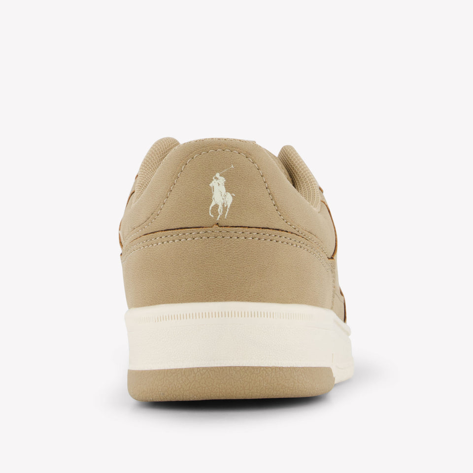 Ralph Lauren Masters Court Ii Jongens Sneakers In Beige