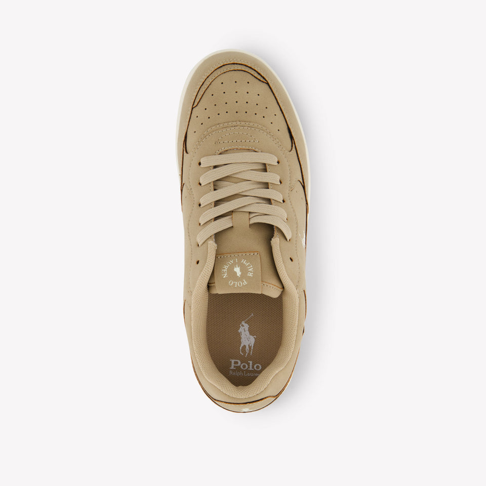 Ralph Lauren Masters Court Ii Jongens Sneakers In Beige