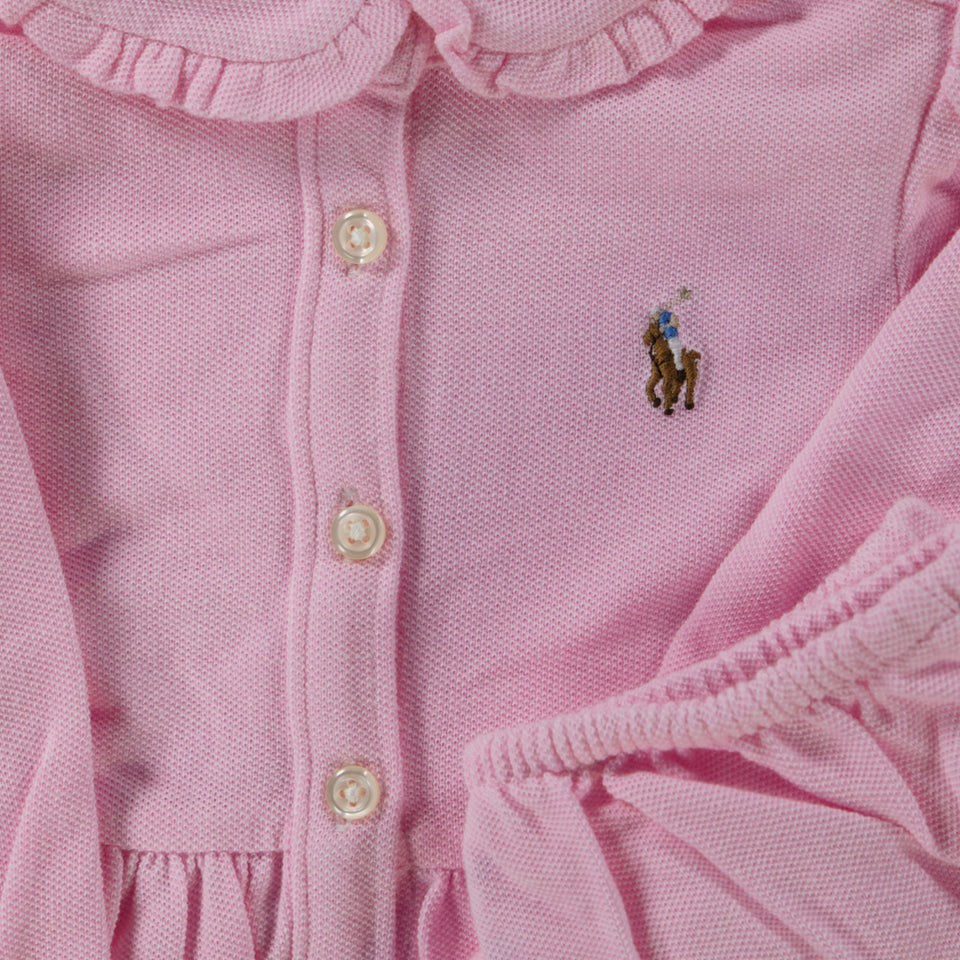 Ralph Lauren Baby Meisjes Jurk In Licht Roze