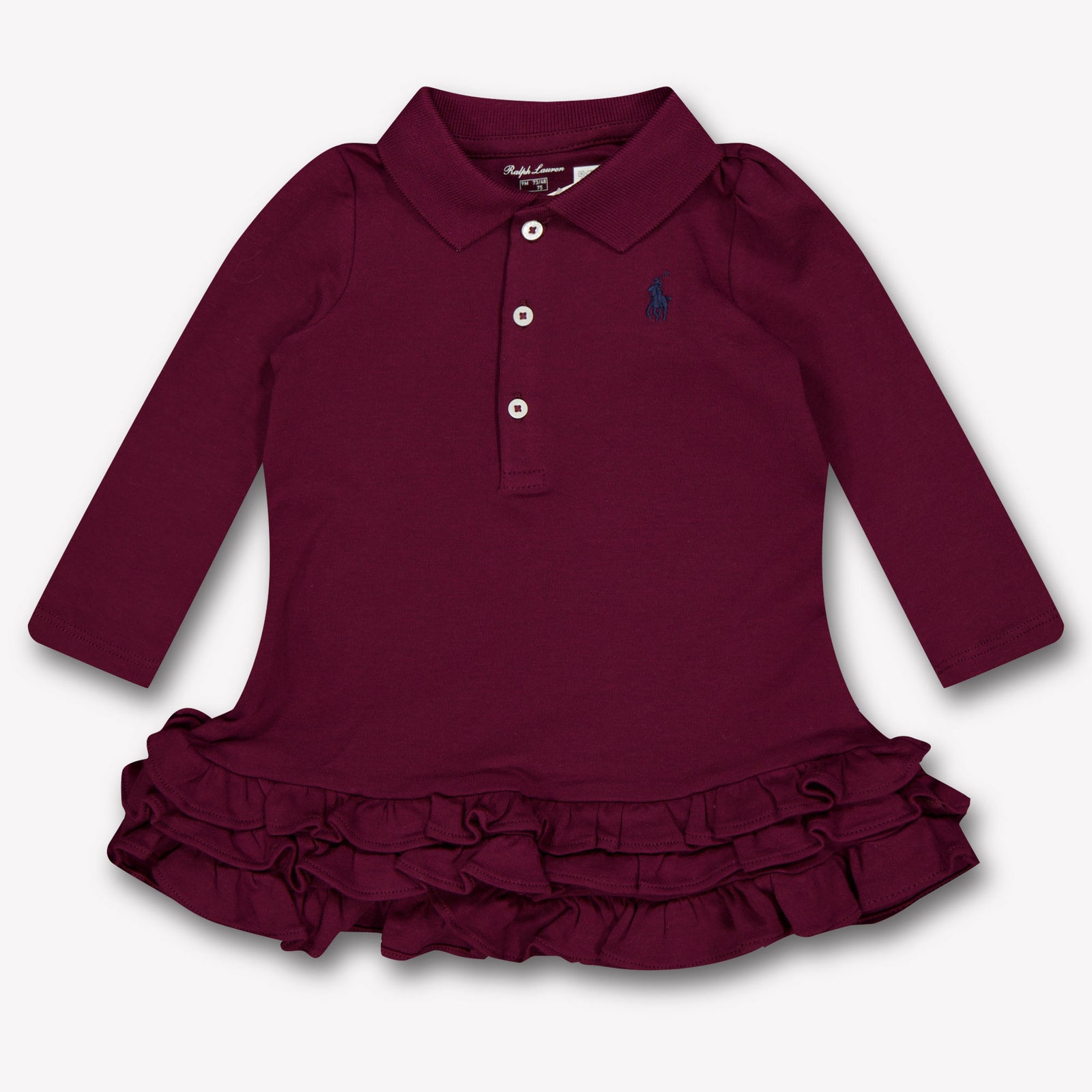 Ralph Lauren Baby Meisjes Jurk In Bordeaux