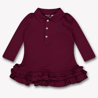 Ralph Lauren Baby Meisjes Jurk In Bordeaux