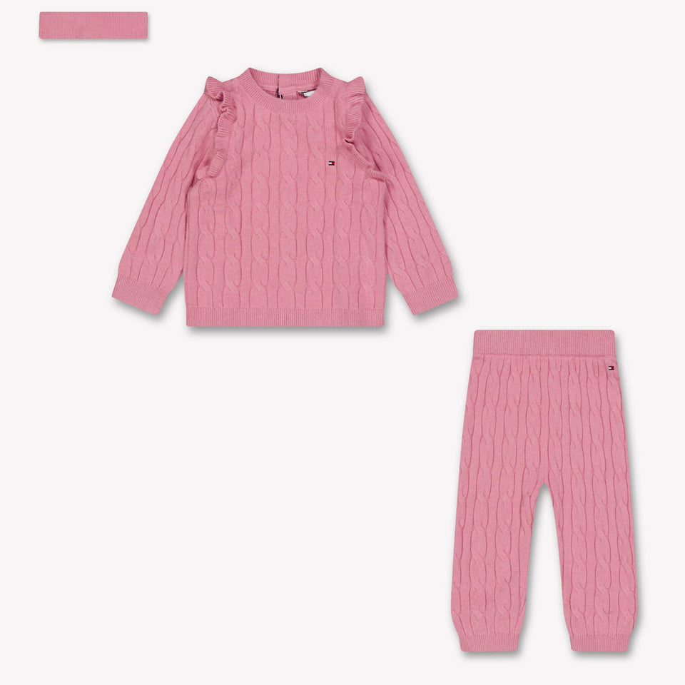 Tommy Hilfiger Baby Meisjes Setje In Donker Roze