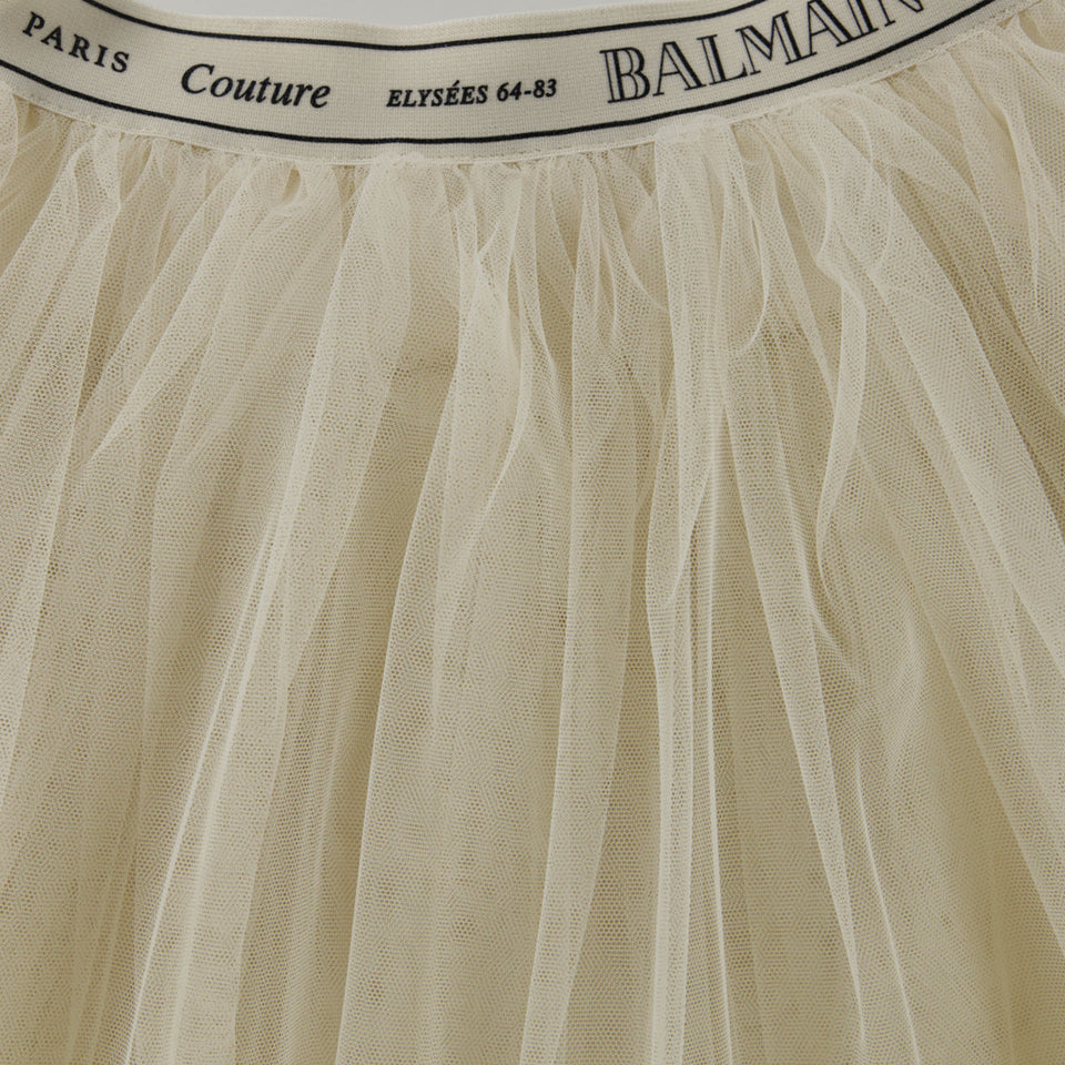 Balmain Kinder Meisjes Rokje In Licht Beige