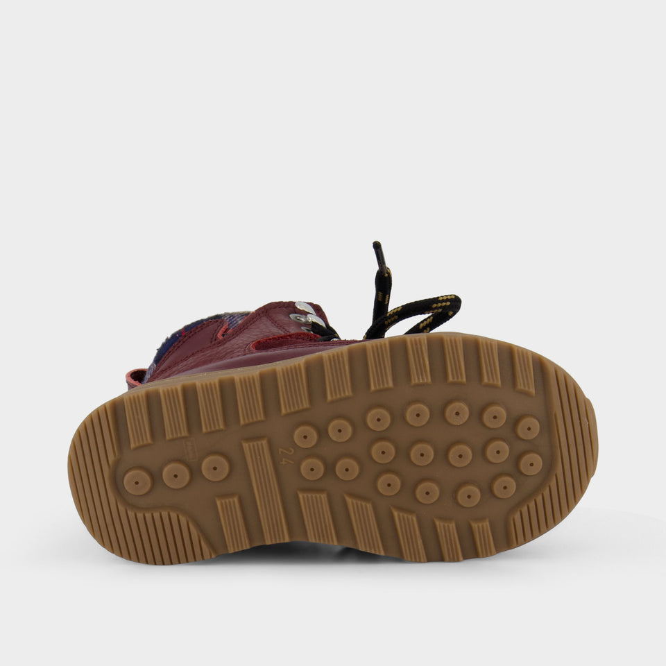 Dsquared2 Unisex Laarzen In Bordeaux