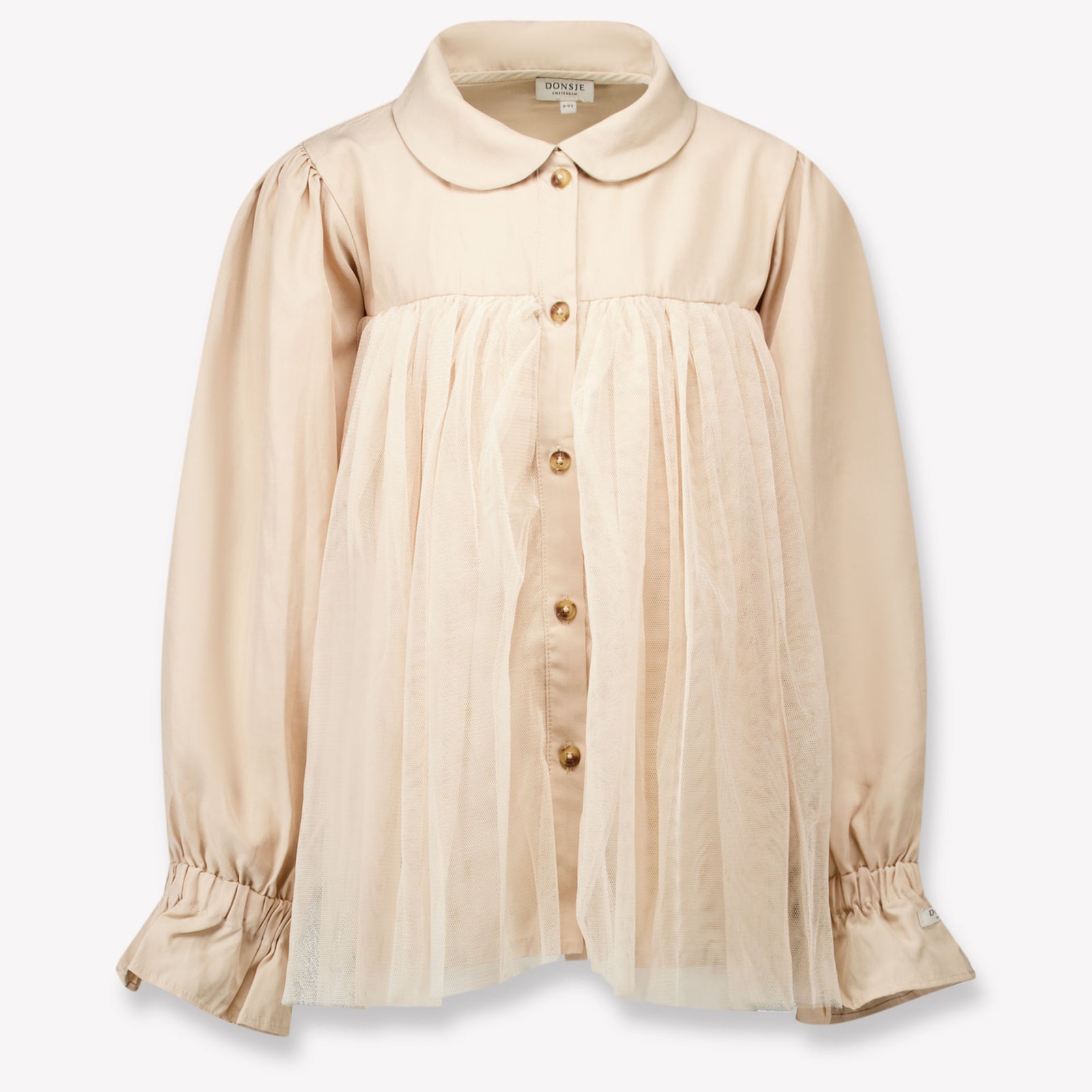 Donsje Amsterdam Kinder Meisjes Blouse In Licht Beige