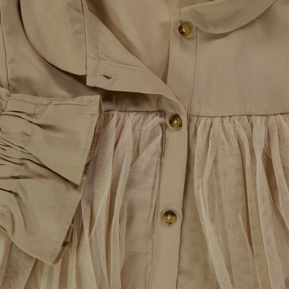 Donsje Amsterdam Kinder Meisjes Blouse In Licht Beige