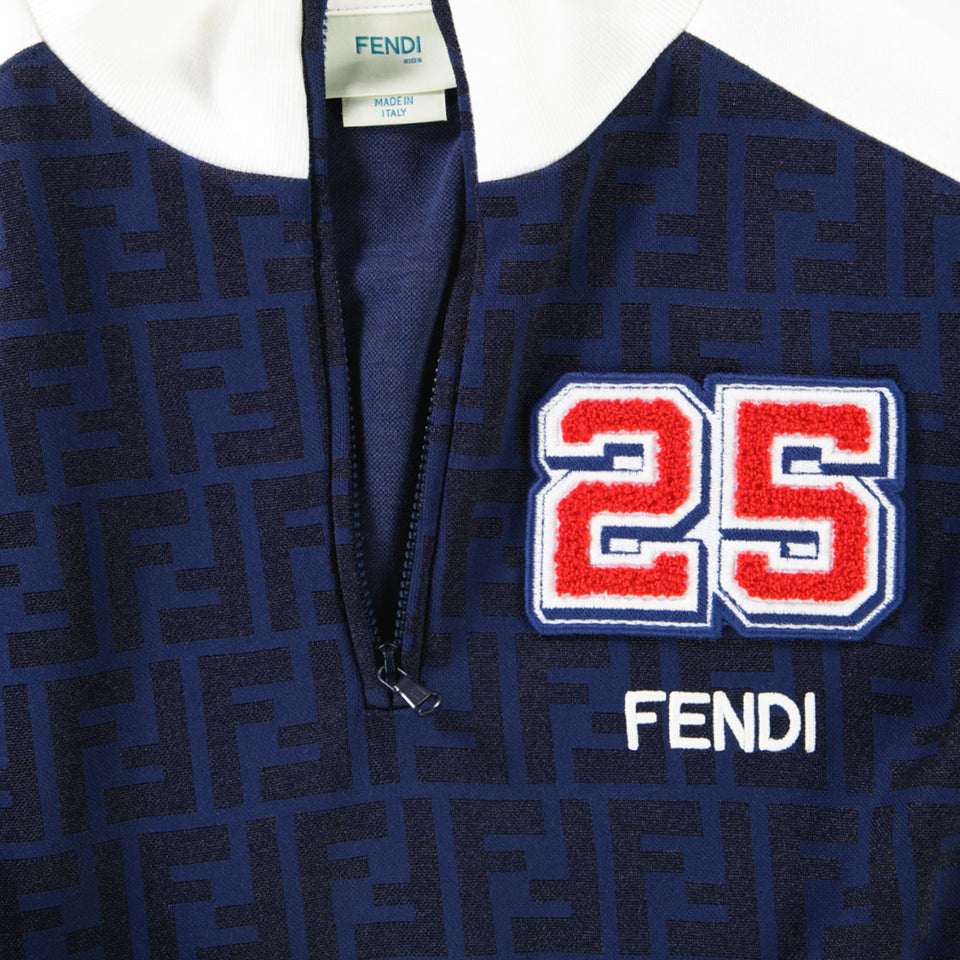 Fendi Kinder Meisjes Jurk In Navy