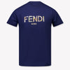Fendi Kinder Jongens T-Shirt In Navy
