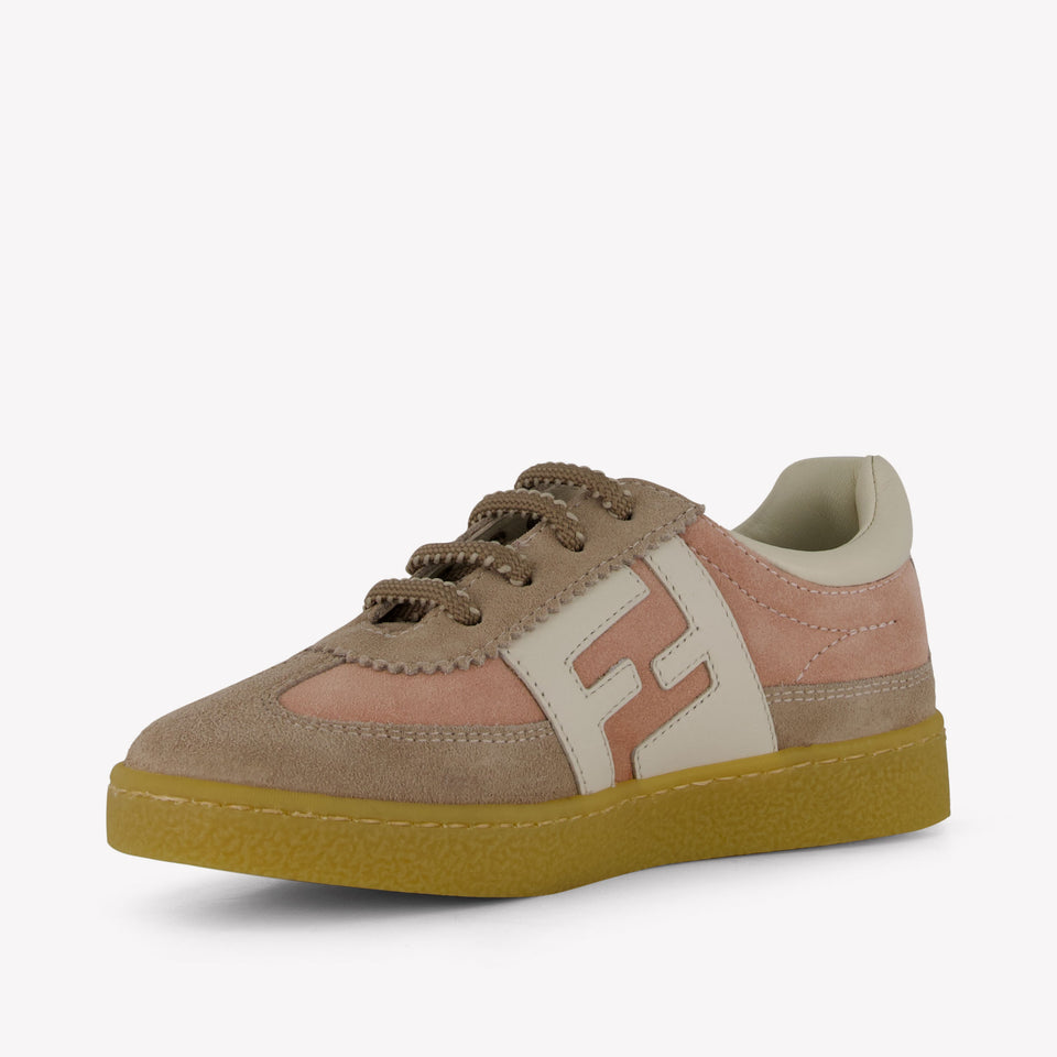 Fendi Unisex Sneakers In Beige