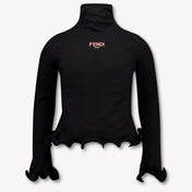 Fendi Kinder Meisjes T-Shirt In Zwart
