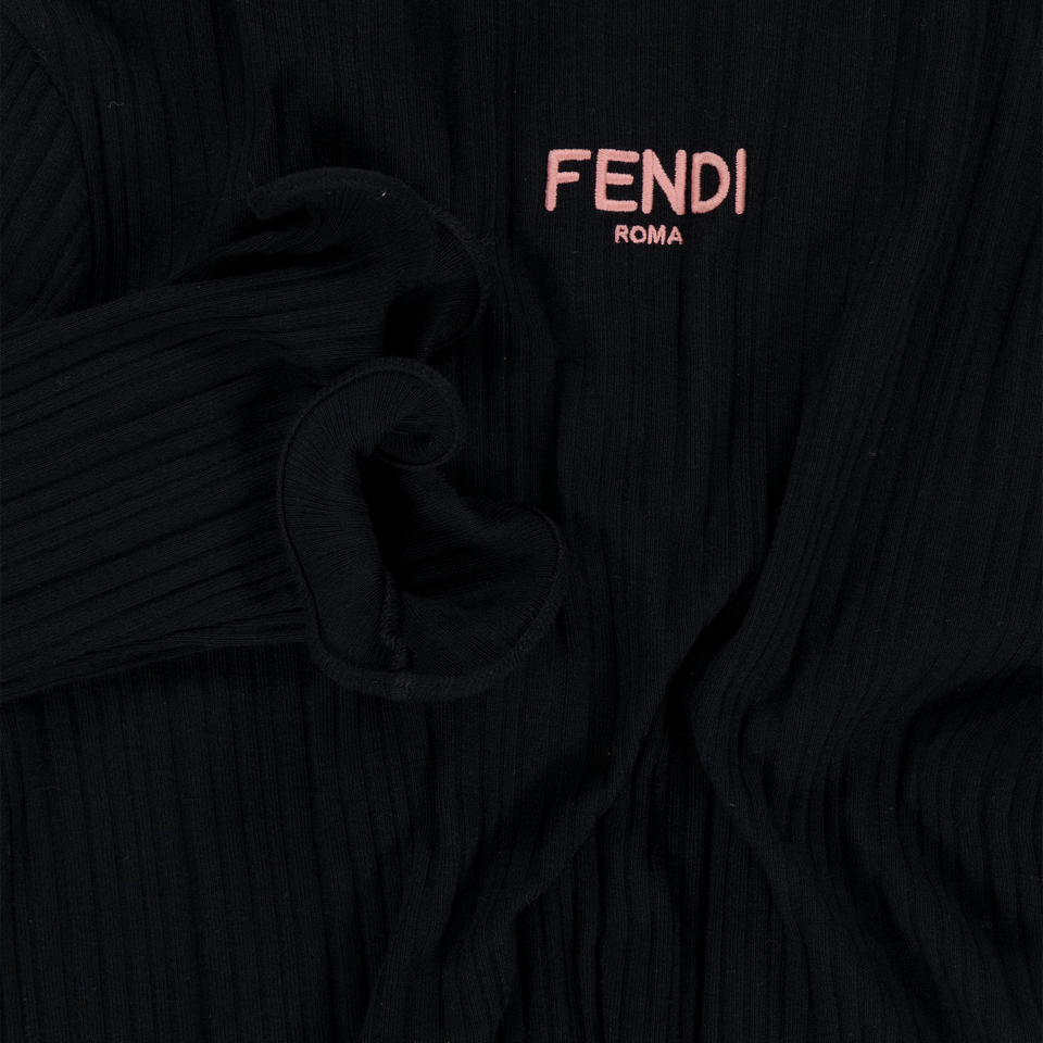 Fendi Kinder Meisjes T-Shirt In Zwart