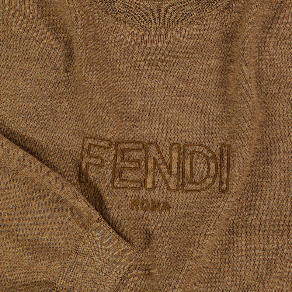 Fendi Kinder Unisex Trui In Camel