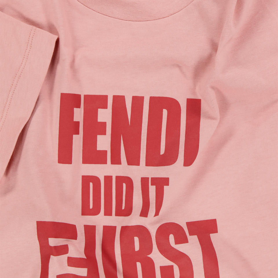 Fendi Kinder Meisjes T-Shirt In Roze