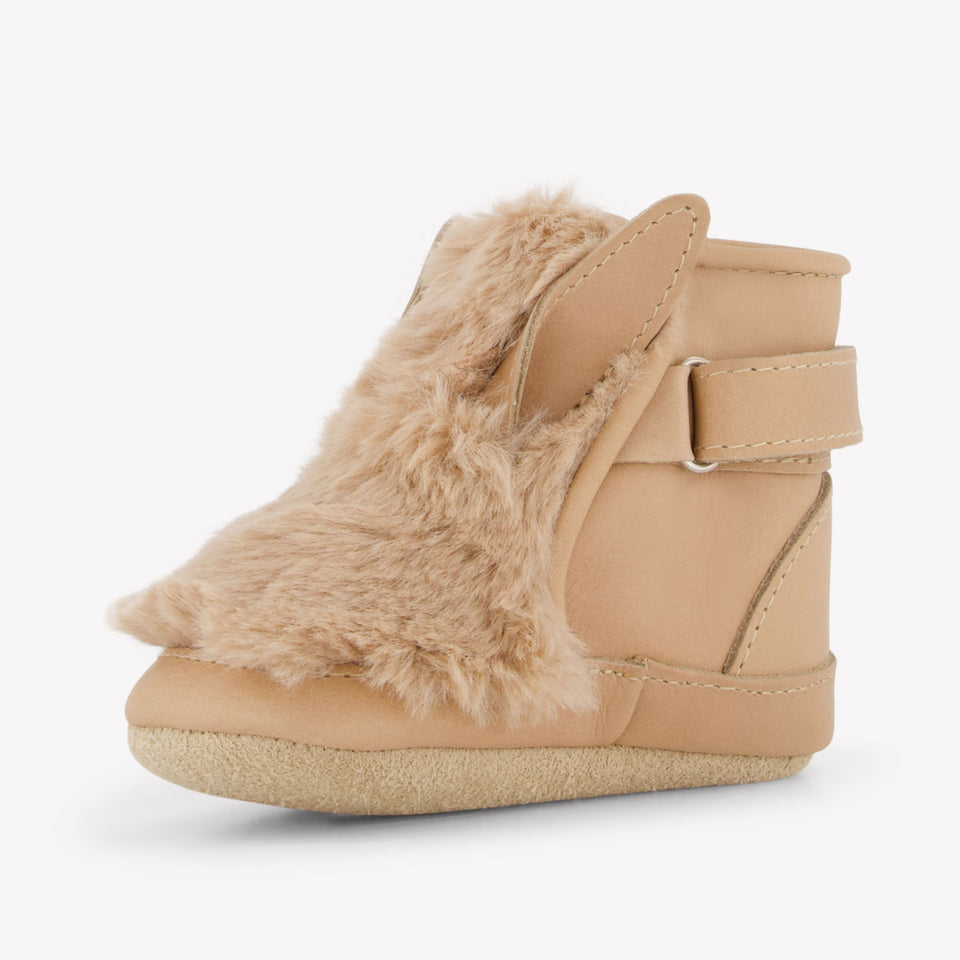 Donsje Amsterdam Fluffy Bunny Baby Meisjes Schoenen In Beige