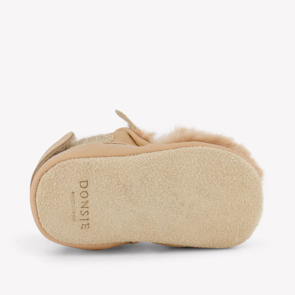 Donsje Amsterdam Fluffy Bunny Baby Meisjes Schoenen In Beige