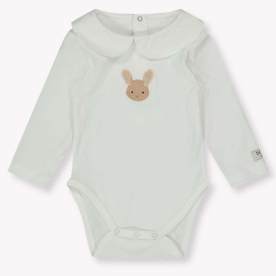 Donsje Amsterdam Fluffy Bunny Baby Meisjes Rompertje In Off White