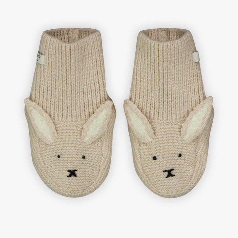 Donsje Amsterdam Bunny Baby Unisex Slofjes In Licht Beige