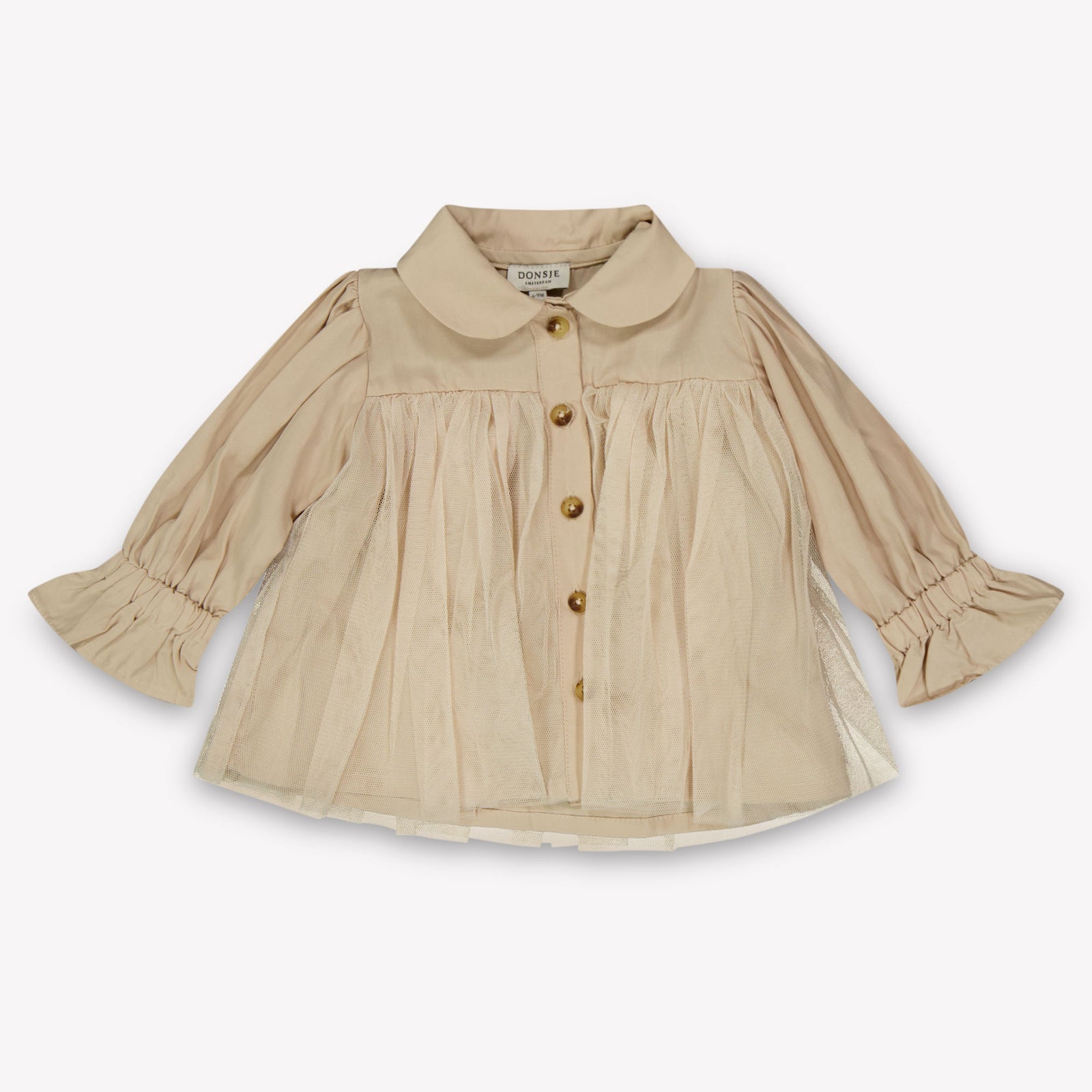 Donsje Amsterdam Venne Baby Meisjes Blouse In Licht Beige