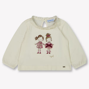 Mayoral Baby Meisjes T-Shirt In Licht Beige