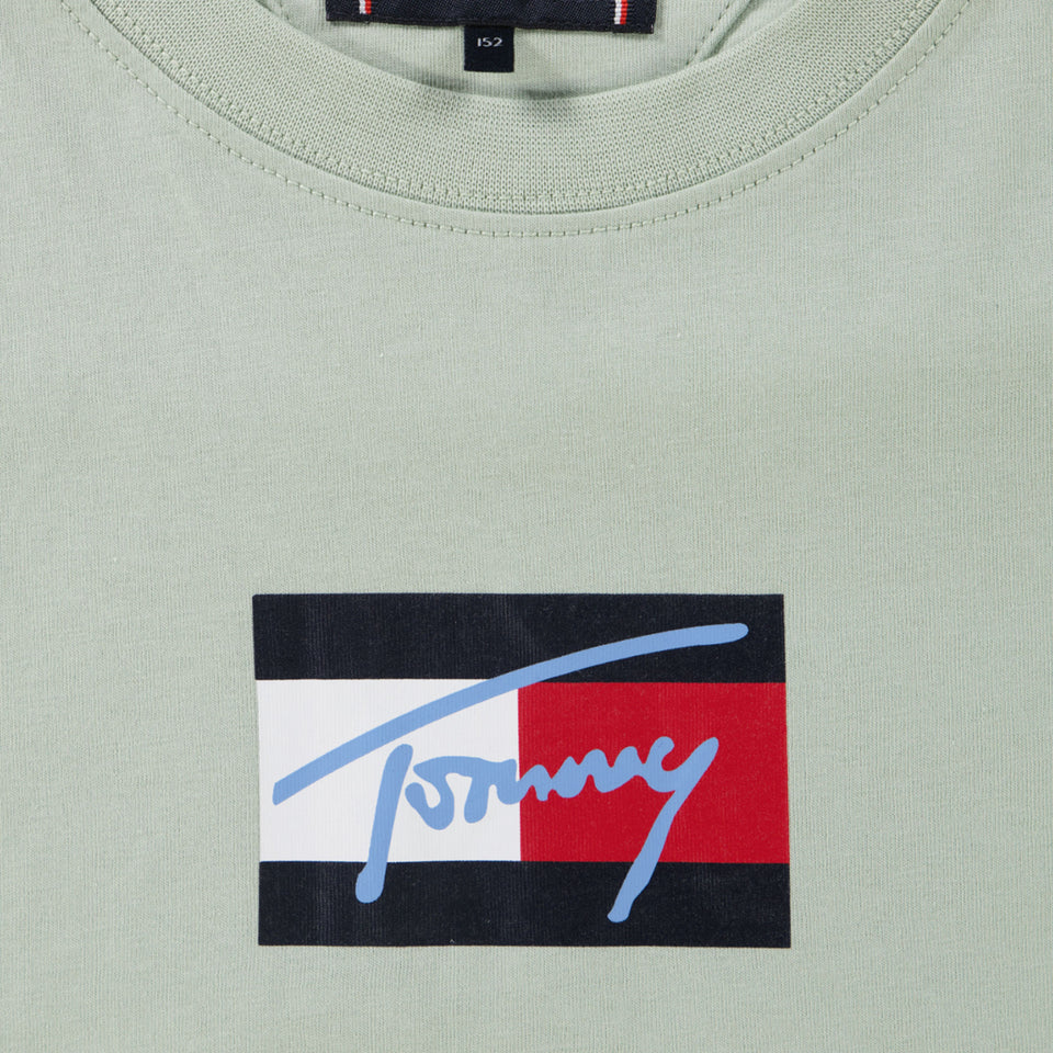Tommy Hilfiger Kinder Jongens T-Shirt In Licht Groen