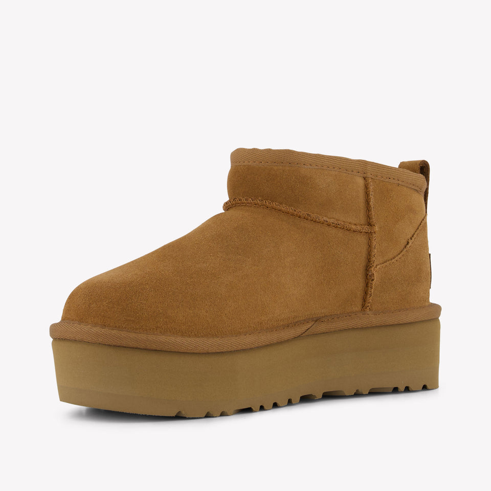 Ultra Mini Platform Meisjes Laarzen In Camel