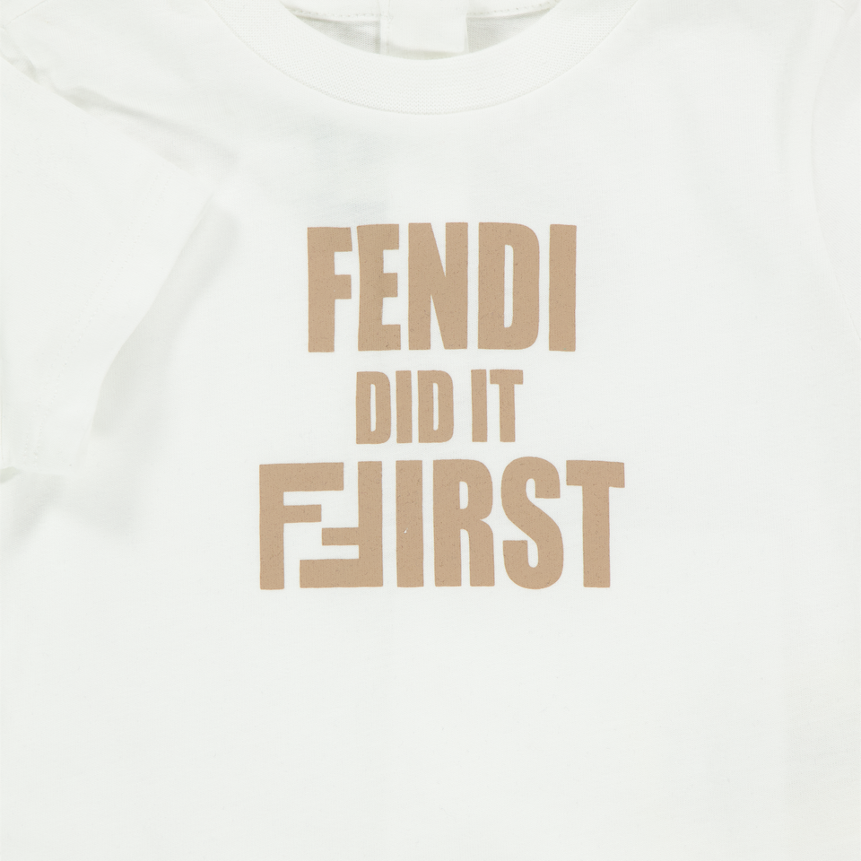 Fendi Baby Meisjes T-Shirt In Beige