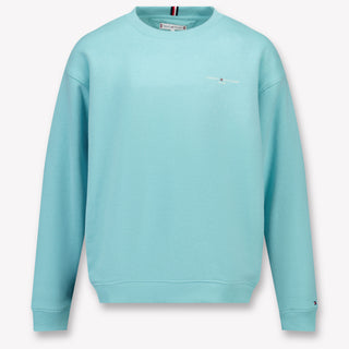 Tommy Hilfiger Kinder Unisex Trui In Turquoise
