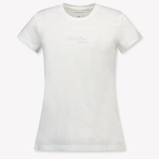 Calvin Klein Kinder Meisjes T-Shirt In Wit