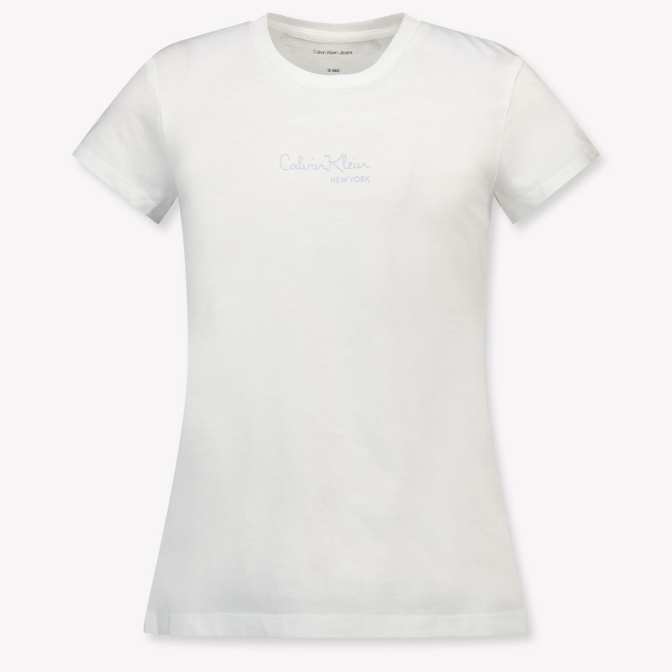 Calvin Klein Kinder Meisjes T-Shirt In Wit