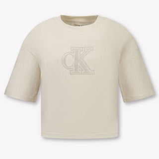 Calvin Klein Kinder Meisjes T-Shirt In Off White