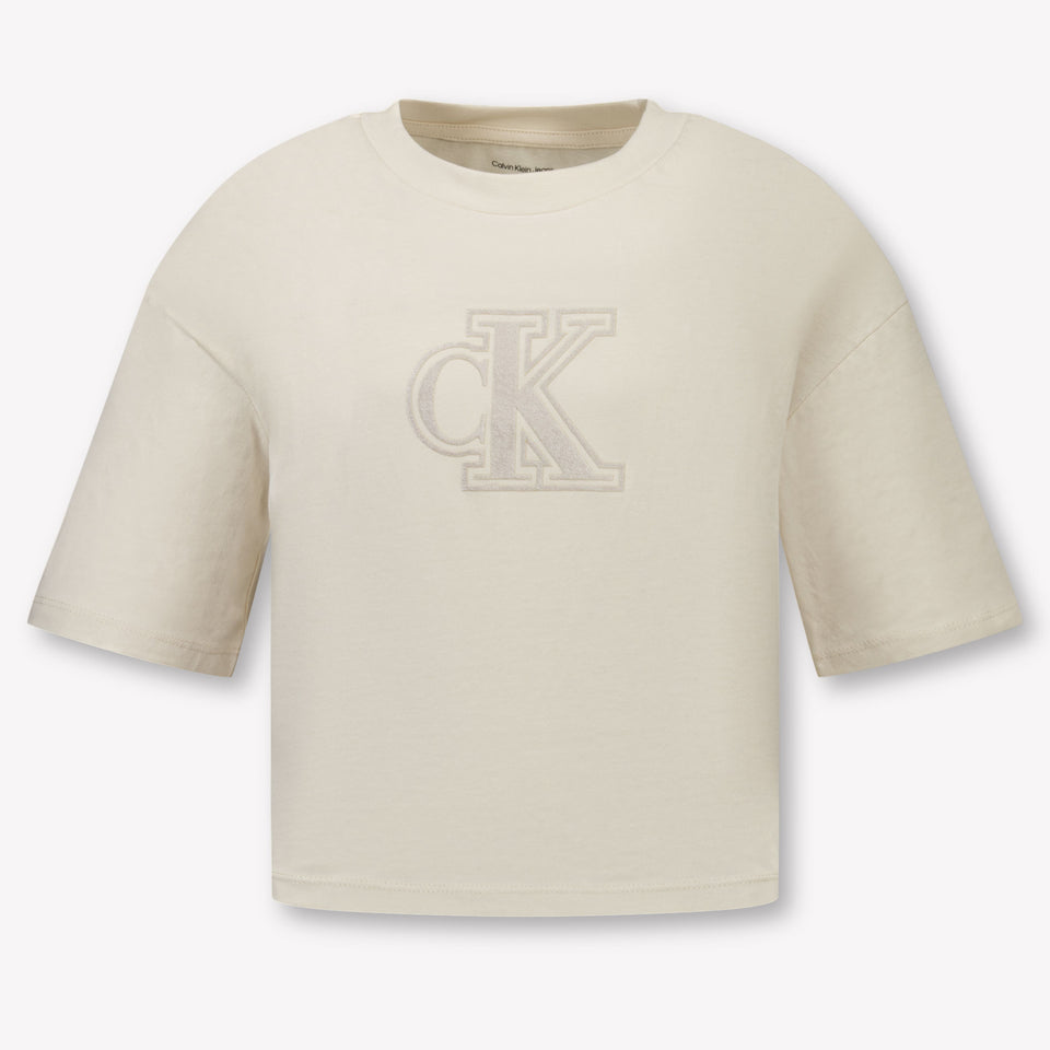 Calvin Klein Kinder Meisjes T-Shirt In Off White